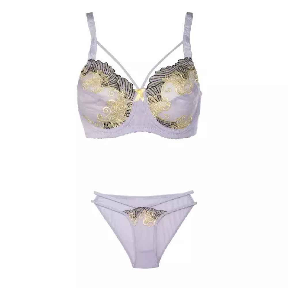 Lingerie-Set Spitzen-BH & Tanga bestickt mit verstellbarem Träger