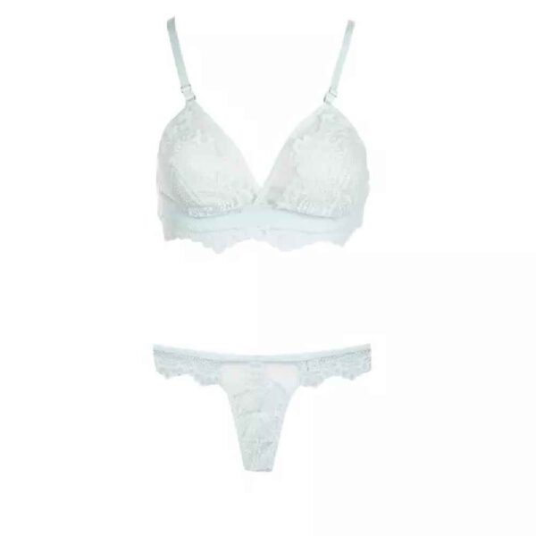 Lingerie-Set Spitzen-BH & Tanga mit Dentelle-Stickerei für Damen