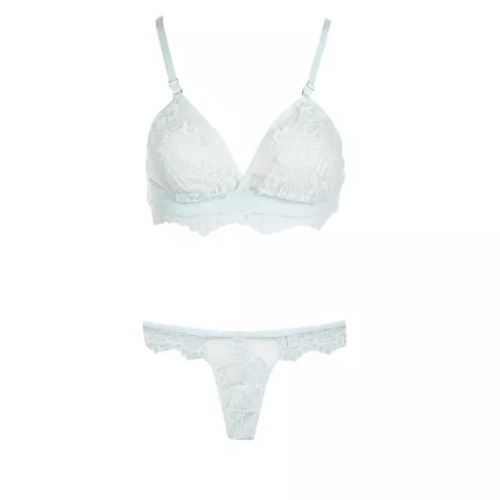 Lingerie-Set Spitzen-BH & Tanga mit Dentelle-Stickerei für Damen