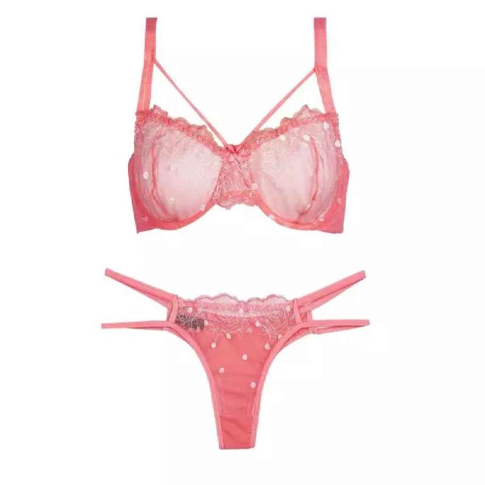 Lingerie-Set Spitzen-BH & Tanga für Damen, zwei Teile