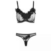 Lingerie-Set sexy BH & Tanga im Guipure-Patchwork Blumenmuster