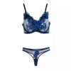 Lingerie-Set sexy BH & Tanga im Guipure-Patchwork Blumenmuster