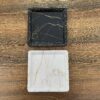 Melamin-Geschirrset, Quadratische Form im Marmor-Design, Packung mit 3
