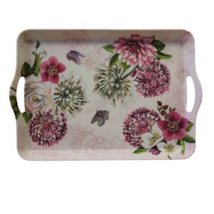 Melamin-Serviertablett, Leichtgewicht und langlebig, Blumendesign