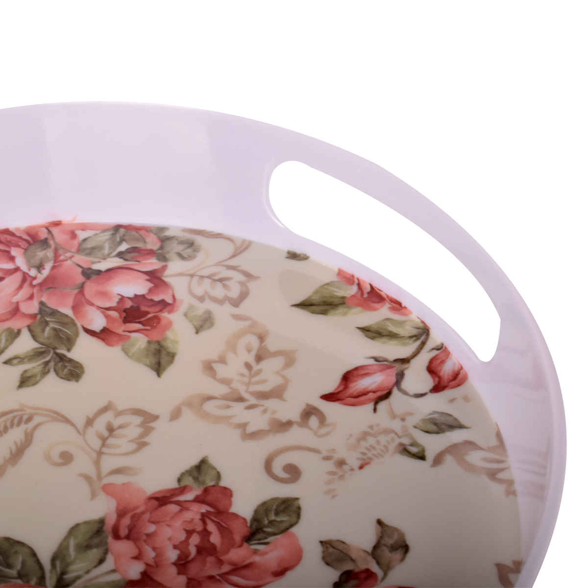 Melamin-Serviertablett, runde Form, vielseitig einsetzbar im Haushalt