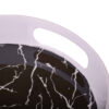 Melamin-Serviertablett, runde Form mit Griff, schwarzes Marmor-Design