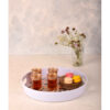 Melamin-Serviertablett, runde Form mit Griff, Modell Kaffee