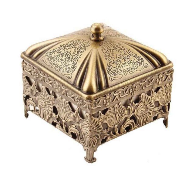 Metall-Zuckerschale mit Deckel - Florales Design Diyana