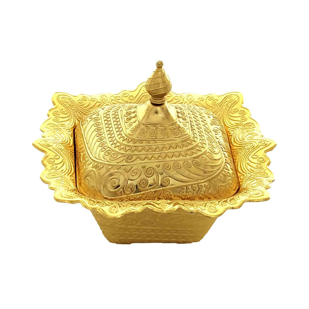 Metall-Zuckerschale mit Deckel - Lux