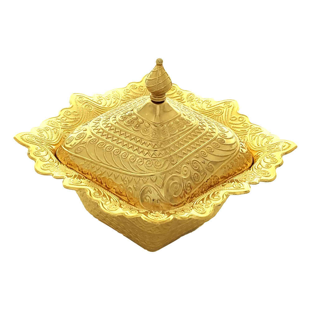 Metall-Zuckerschale mit Deckel – Lux