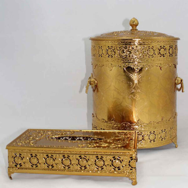 Metall-Abfalleimer- und Taschentuchbox-Set mit abnehmbarem Deckel