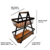 Obstkorb aus Metalldraht 2-stufig mit abnehmbarem Holzfuß