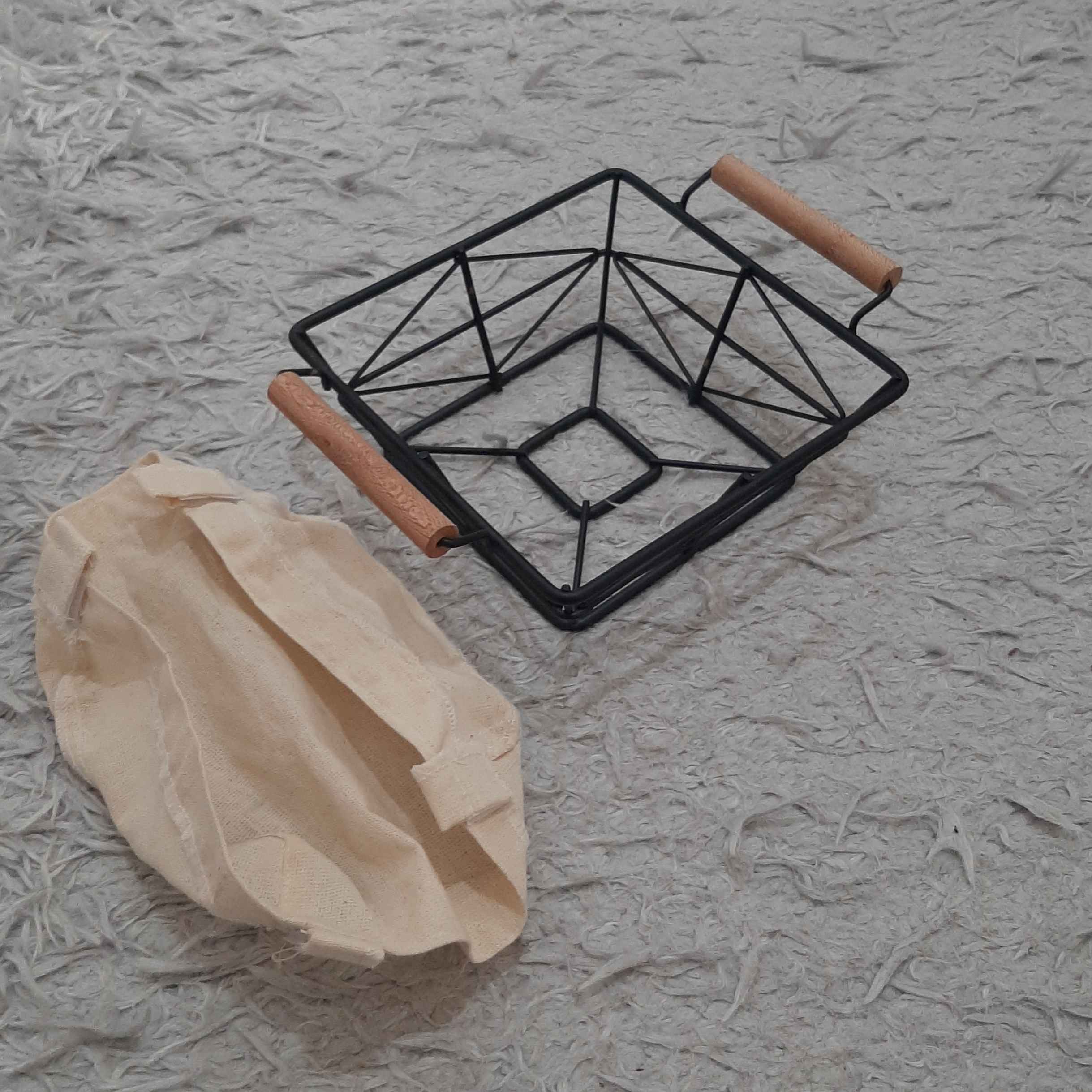 Obstkorb aus Metalldraht mit Griff und abnehmbarem Deckel