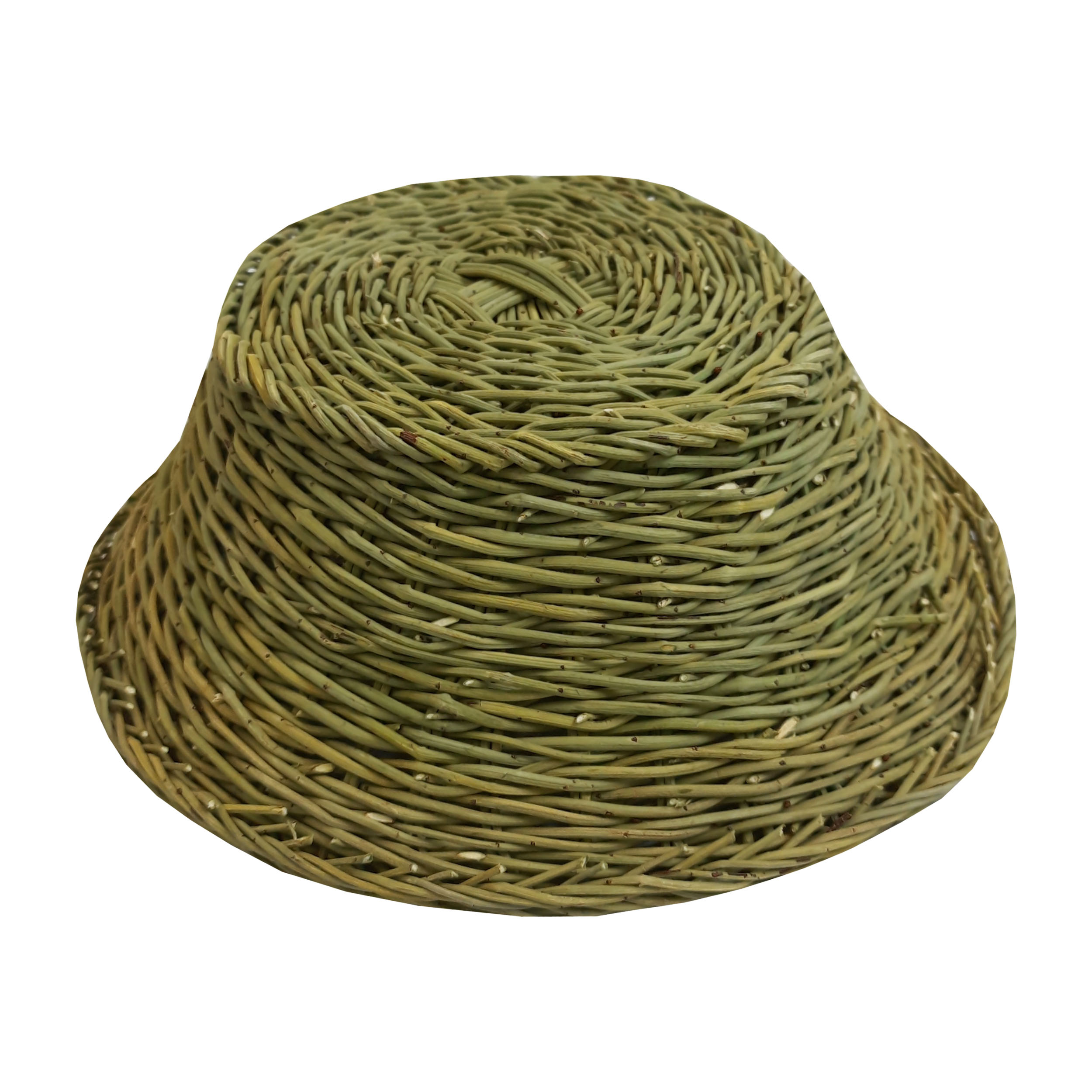 Natürlicher Korb aus handgewebtem Weidengeflecht im rustikalen Stil