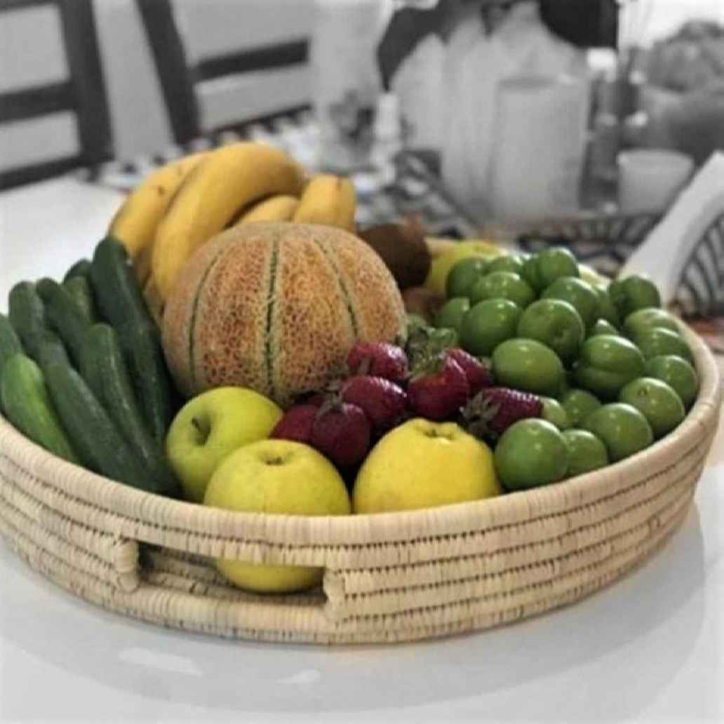 Persischer handgewebter Palmblatt-Aufbewahrungskorb Modell Azin