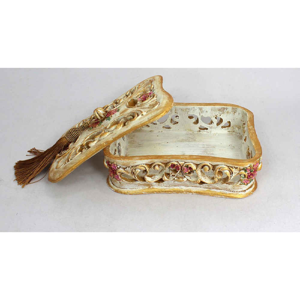 Polyester-Schmuckbox mit goldenen Quasten Modell Javaher