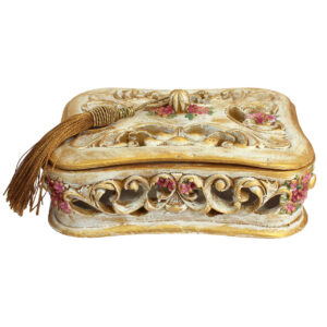 Polyester-Schmuckbox mit goldenen Quasten Modell Javaher