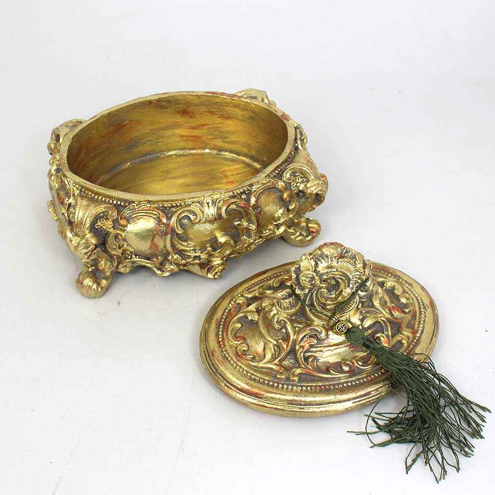 Polyester-Schmuckbox mit grünen Quasten Modell Mana