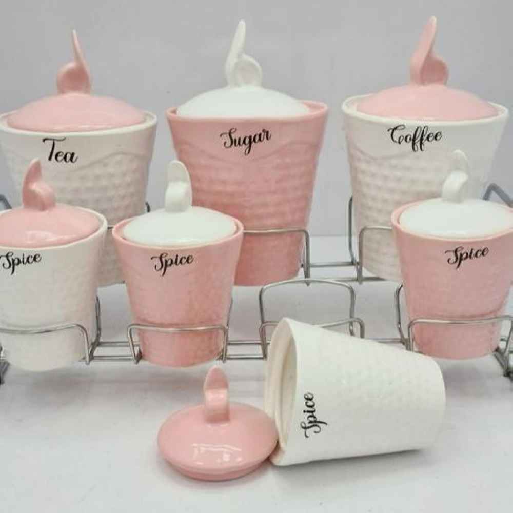 Porzellan-Aufbewahrungsglas – Stilvolle Aufbewahrung für Kaffee, Tee & mehr, geprägt Yuna