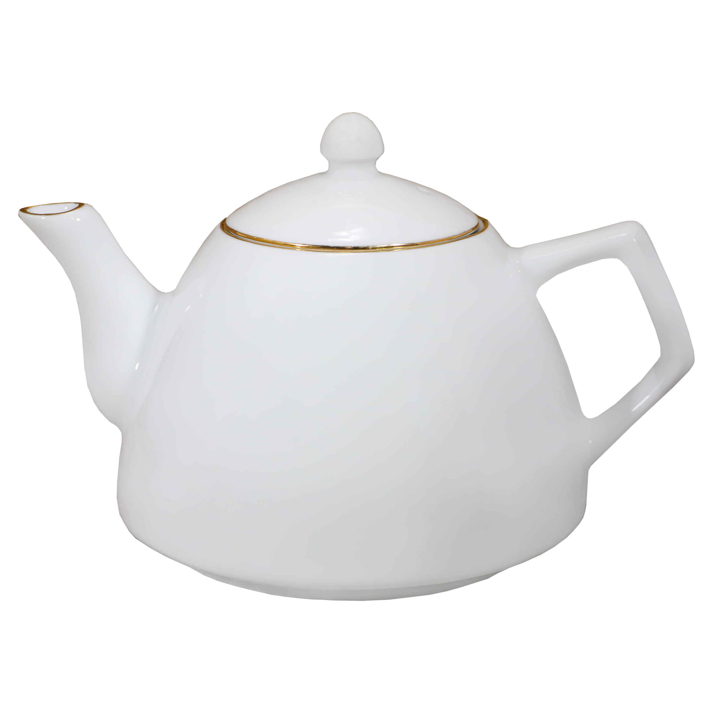 Porzellan-Servier-Teekanne mit goldenem Linien-Design Royal