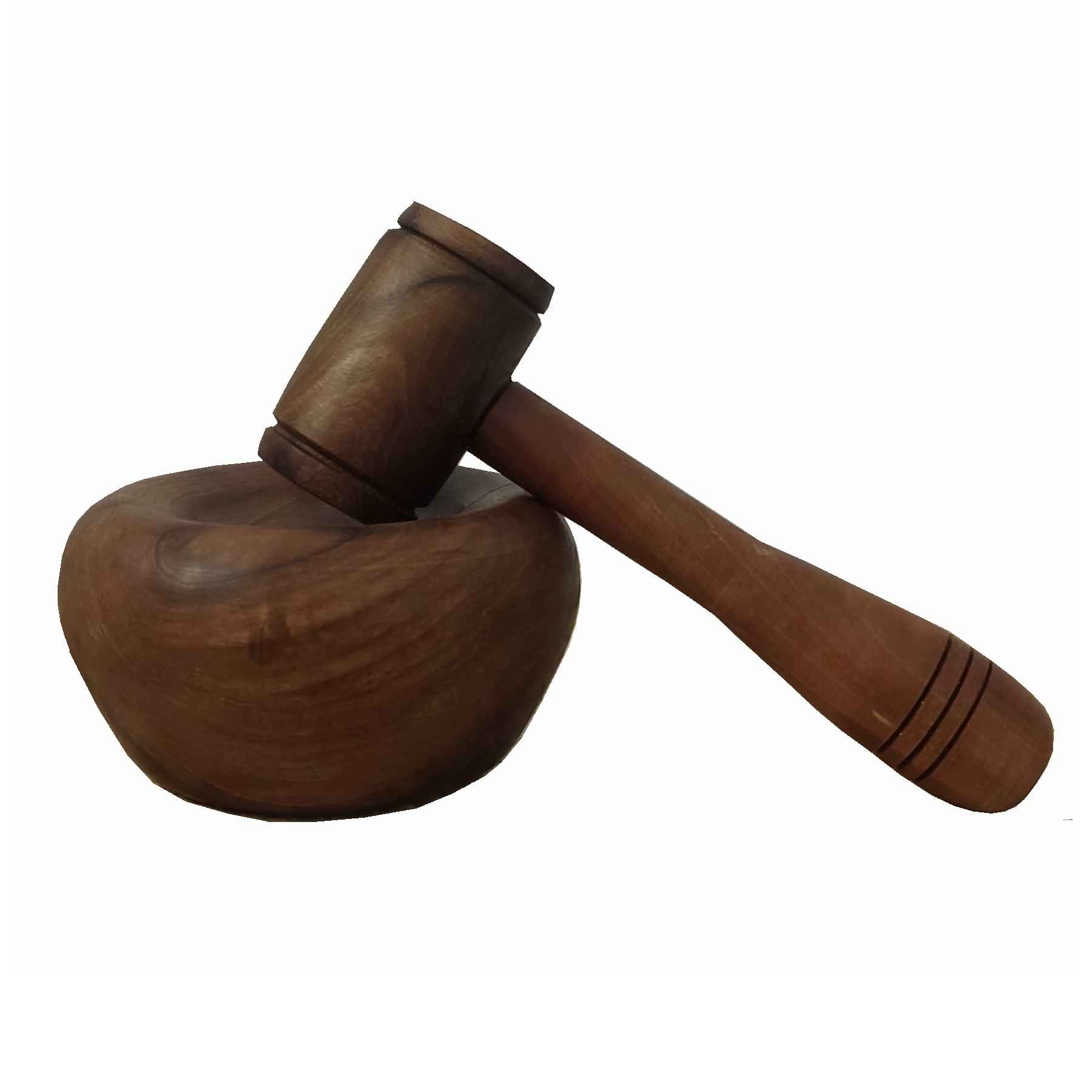 Rustikale Holz-Nussknacker – Handgefertigte Nusschale mit Hammer für traditionelles Nüsseknacken