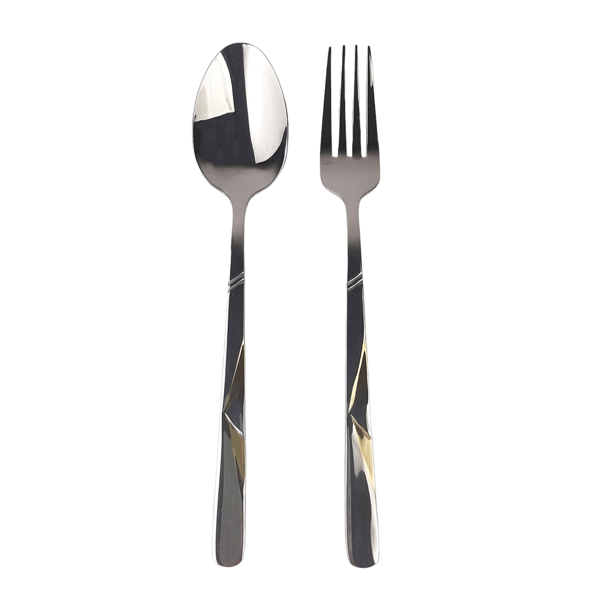 Löffel- und Gabel-Besteck Set mit Gold-Design, 12 Teile