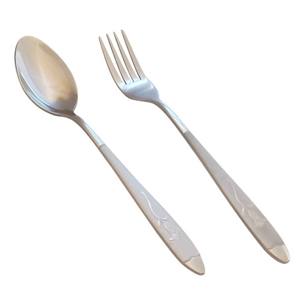 Spülmaschinenfestes Löffel- und Gabel-Besteck Set aus 12 Teilen, Modell Mikhak