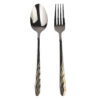 Löffel- und Gabel-Besteck Set mit Golden-Design, 12 Teile, Modell Linear