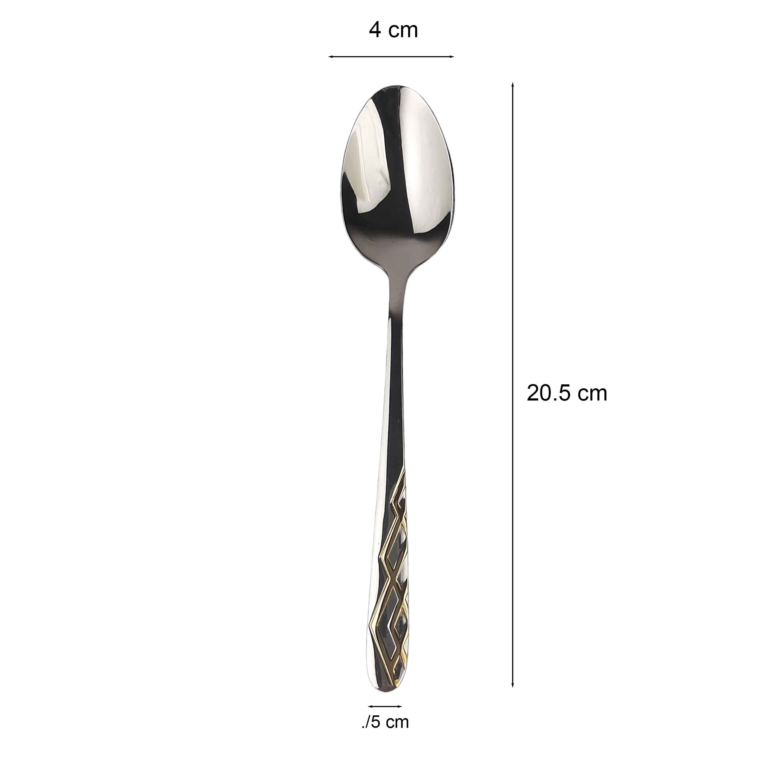 Löffel- und Gabel-Besteck Set mit Golden-Design, 12 Teile, Modell Linear