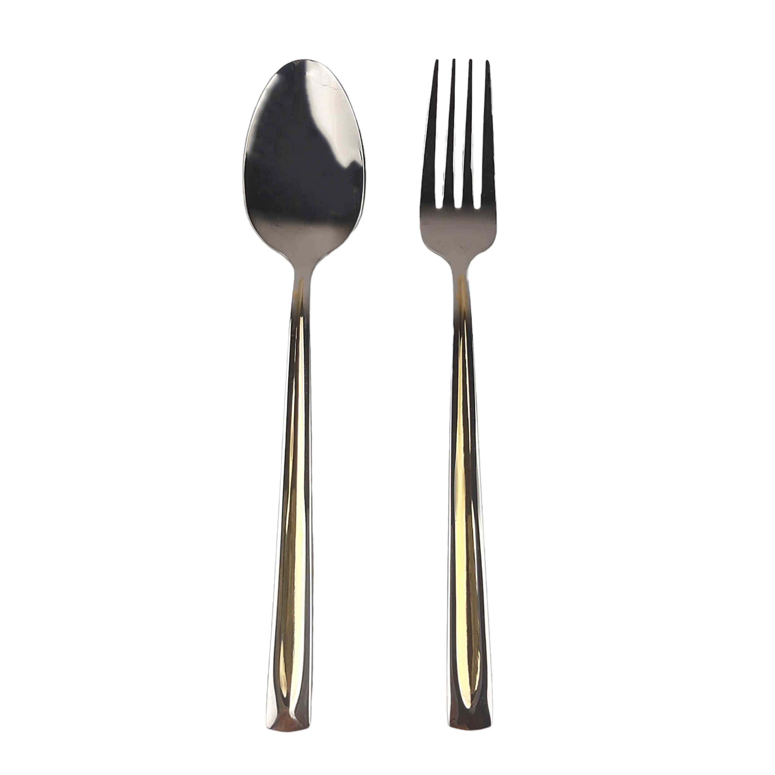 Löffel- und Gabel-Besteck Set mit Golden-Design, 12 Teile, Modell Paris
