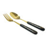 Löffel- und Gabel-Besteck Set mit Marmordesign, Modell Golden