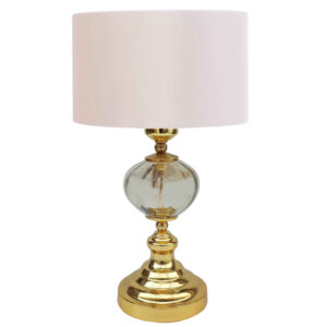 Akzent Tischlampe mit Stoff-Trommel Lampenschirm Daian