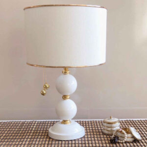 Akzent Tischlampe mit Stoff-Trommel Lampenschirm Orb