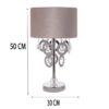 Akzent Tischlampe mit Trommel Lampenschirm und Kristallkugel Rama