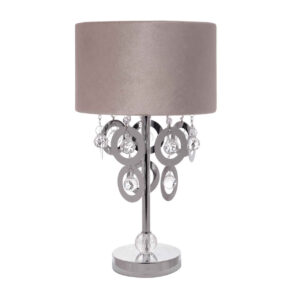 Akzent Tischlampe mit Trommel Lampenschirm und Kristallkugel Rama
