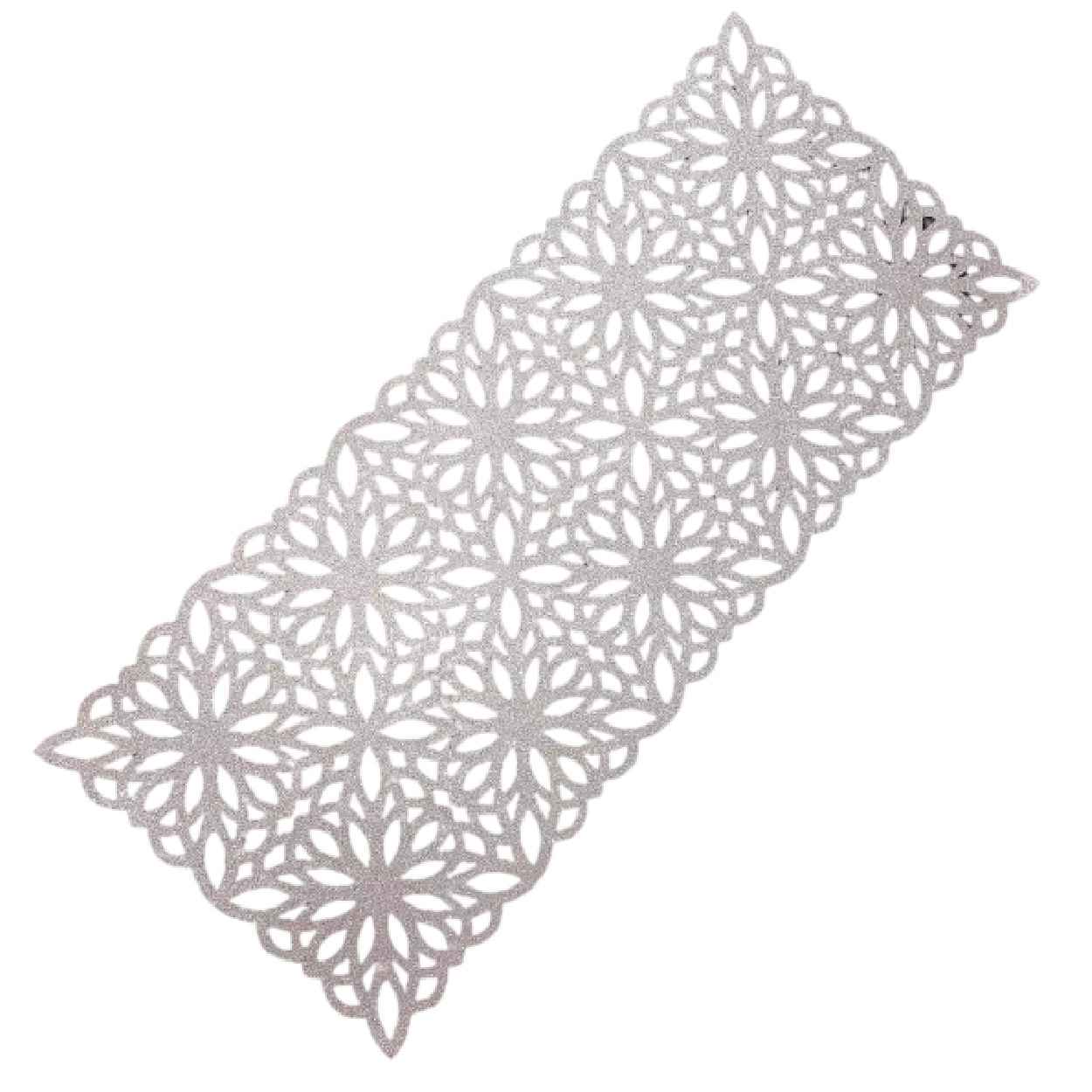 Tischläufer Kunstleder mit schickem Glitzer Design