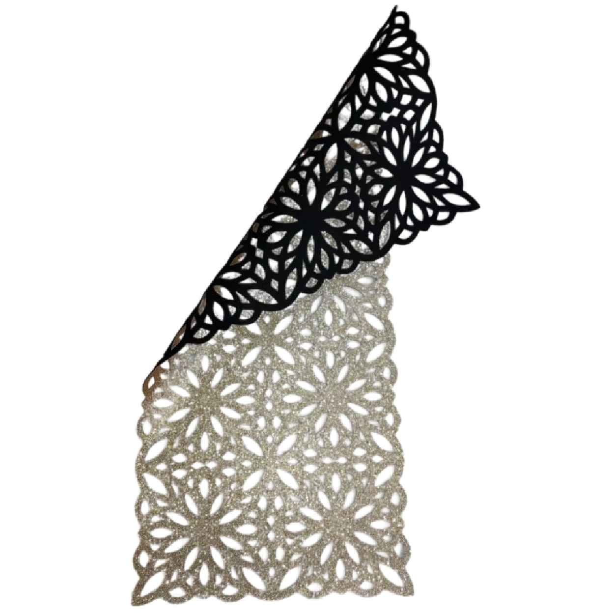 Tischläufer Kunstleder mit schickem Glitzer Design