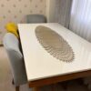 Tischläufer Kunstleder mit elegantem Glitzer Design