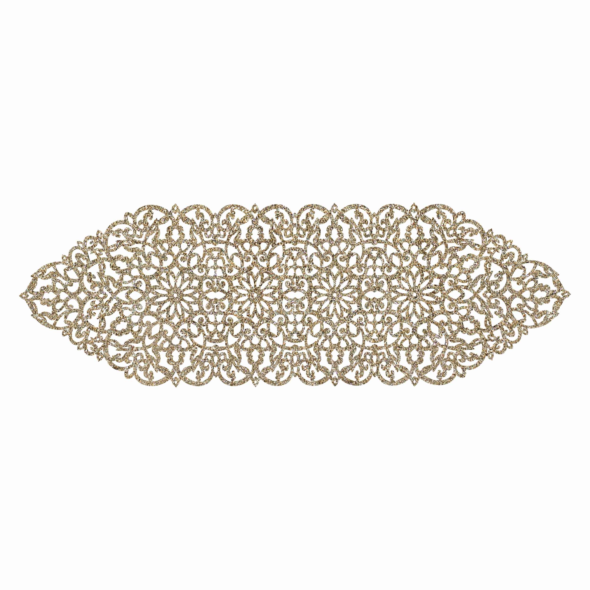 Tischläufer Kunstleder mit modernem Glitzer Design