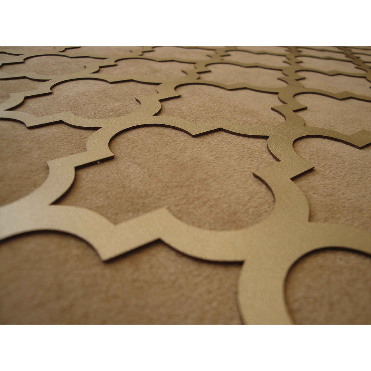 Tischläufer aus Leder & Samt braune Eleganz in Diamantform