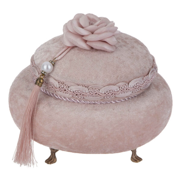 Samt-Schmuckbox mit Blumen-Griff Modell Chic