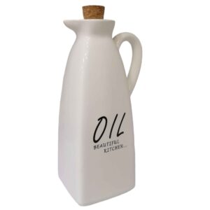 Weiße Keramik Ölspenderflasche mit Deckel für alle Bedürfnisse