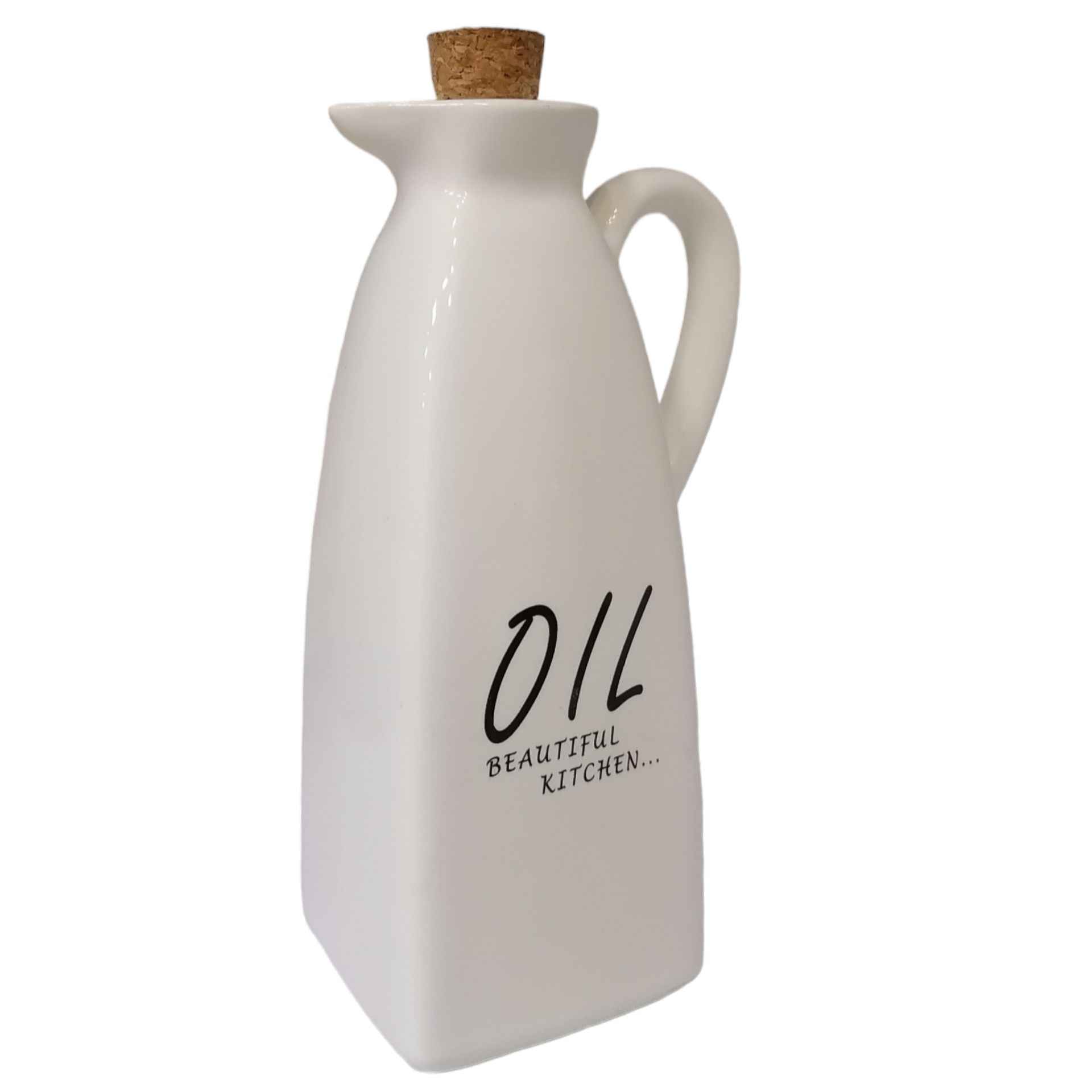Weiße Keramik Ölspenderflasche mit Deckel für alle Bedürfnisse