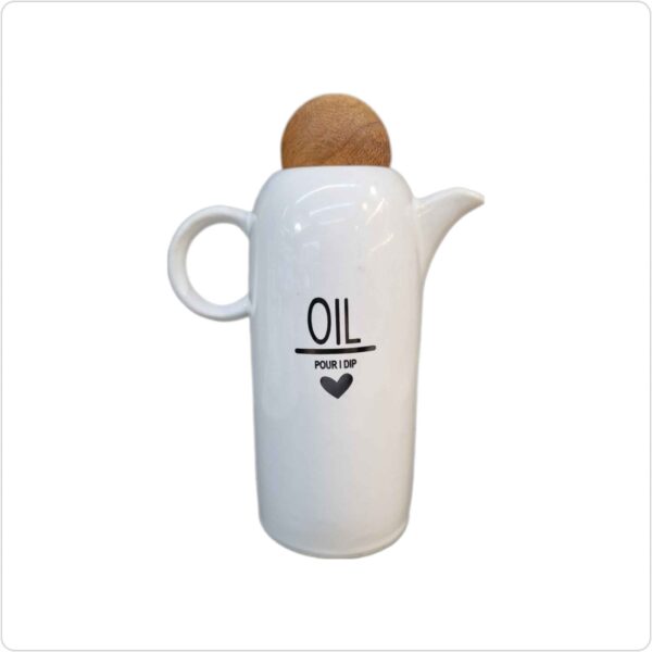 Weiße Keramik Ölspenderflasche mit Deckel für einzigartige Küchendekoration