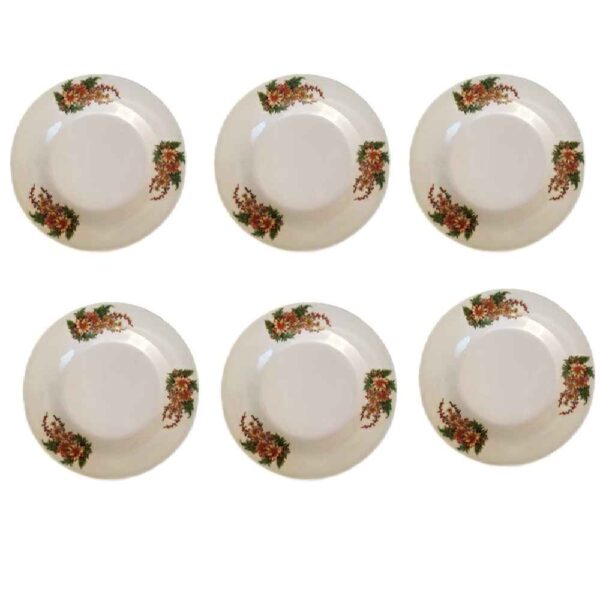 Weißes Melamin-Geschirrset, Langlebig für den täglichen Gebrauch, Packung mit 6