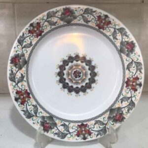 Weißes Melamin-Geschirrset, Mikrowellenfest mit aufwendigem Blumen-Design