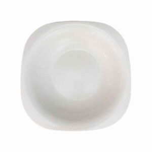 Weißes Melamin-Geschirrset, Quadratische Form, Packung mit 6