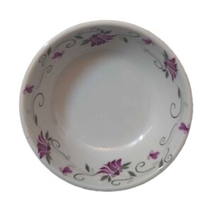 Weißes Melamin Dinnerware Schüsseln Set, Spülmaschinenfest – Modell Floral (Set aus 6)