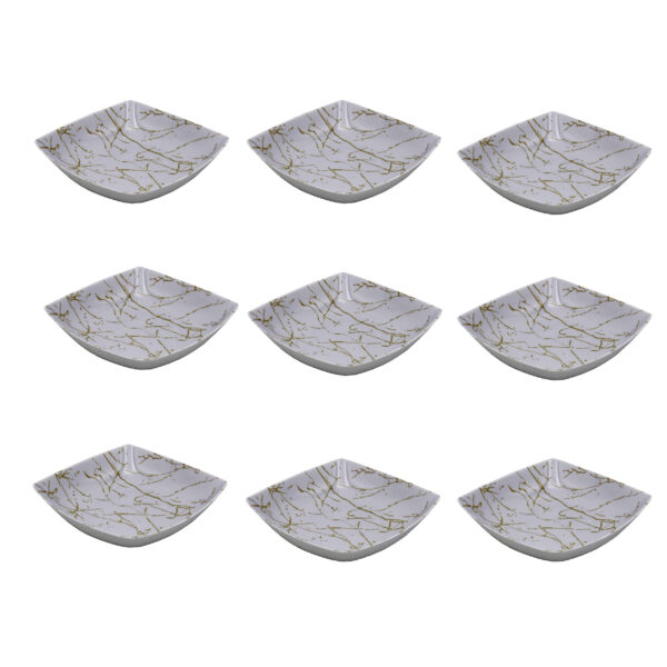 Weißes Melamin Dinnerware Schüsseln Set, Spülmaschinenfest - Modell Marmor (Set aus 6)