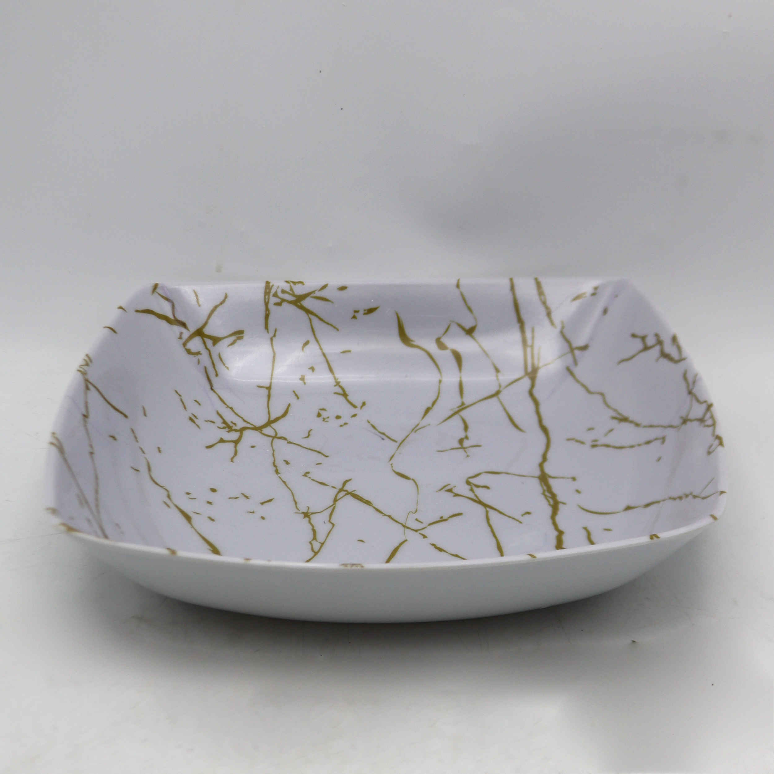 Weißes Melamin Dinnerware Schüsseln Set, Spülmaschinenfest – Modell Marmor (Set aus 6)